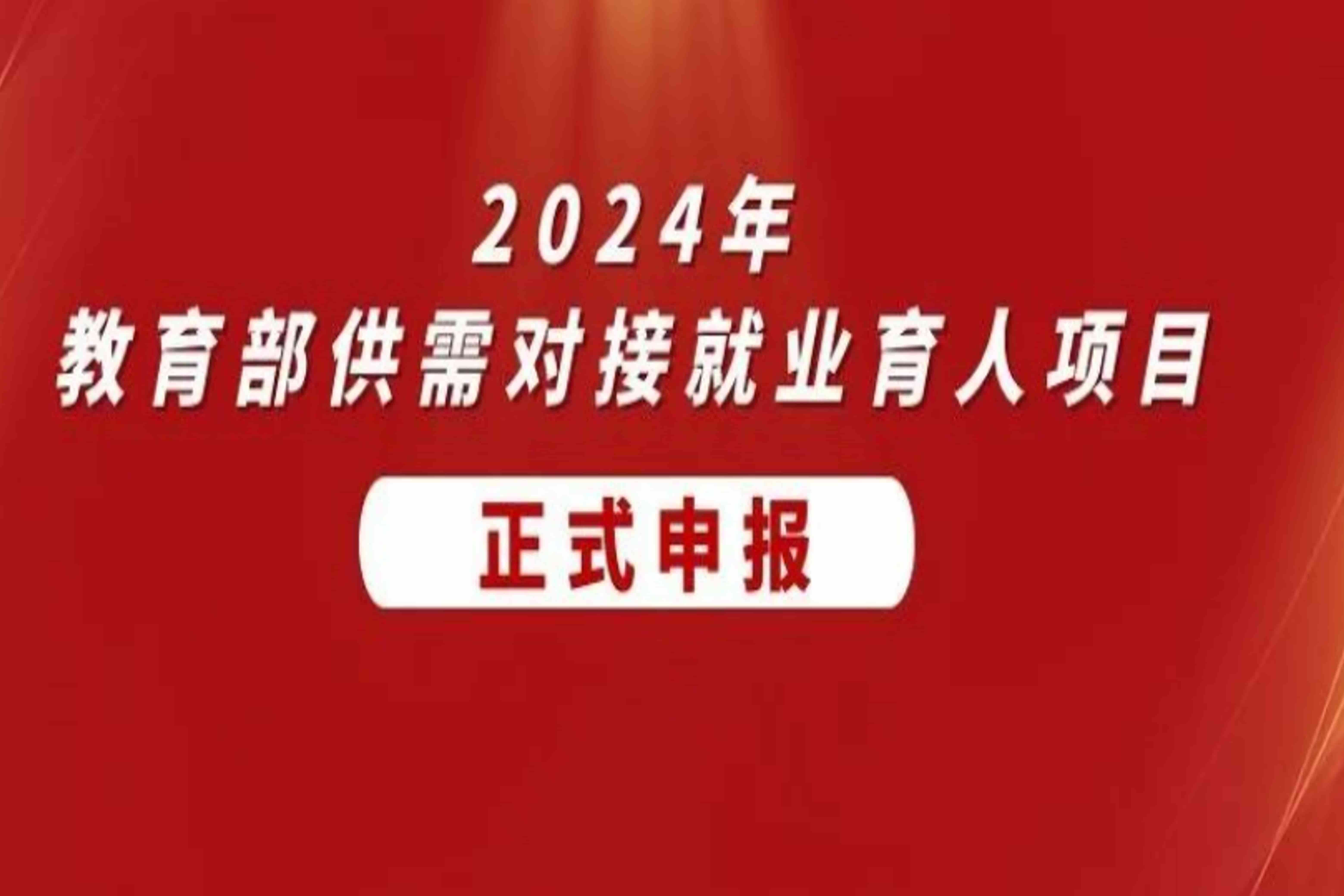 2024年教育部供需对接就业育人项目正式申报！
